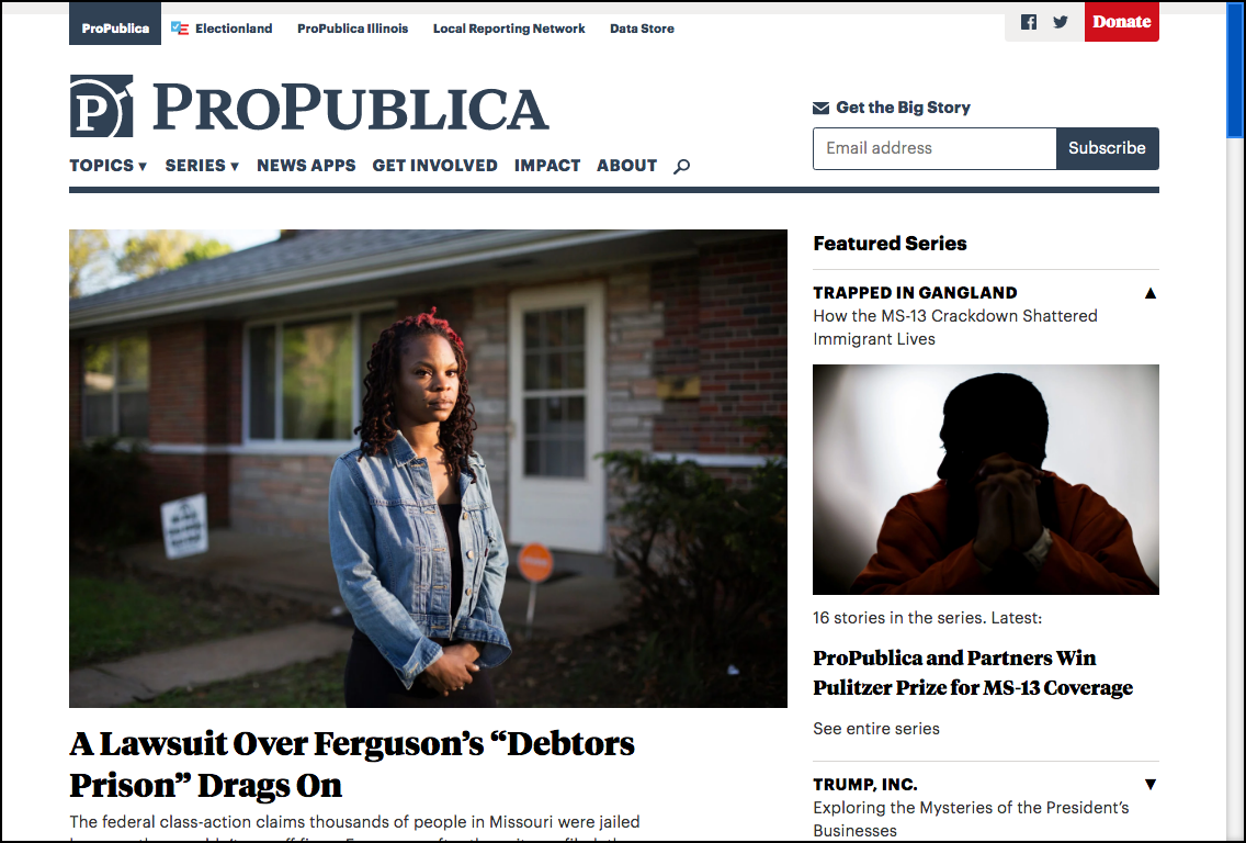 ProPublica investigative journalism site
