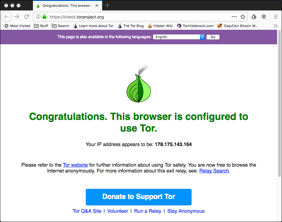 The Tor check project page