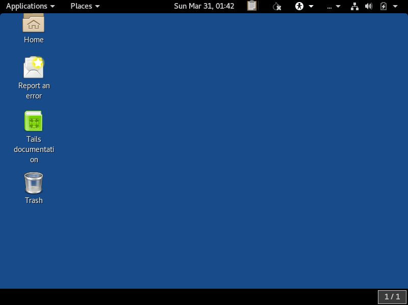 The Startup Screen for TAILS Linux