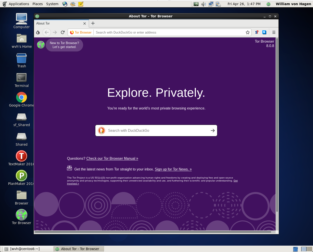 The tor browser on another Linux distribution