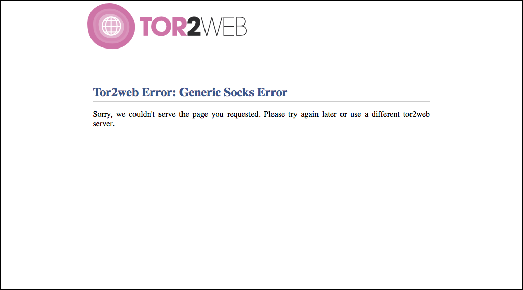 Tor2web connection failure